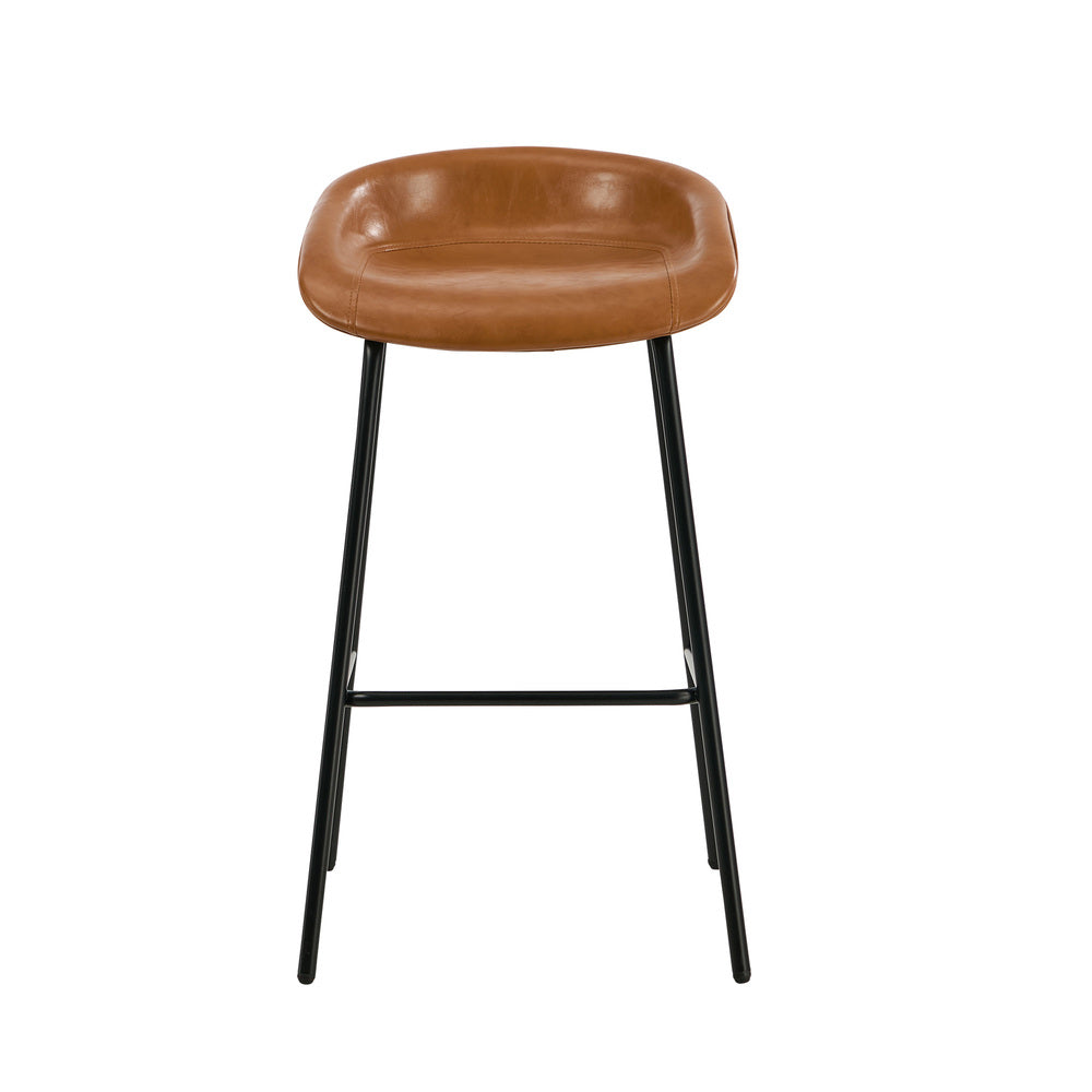 PU Leather Bar Stools Set of 2 Brown | HomeAndLiving - 3
