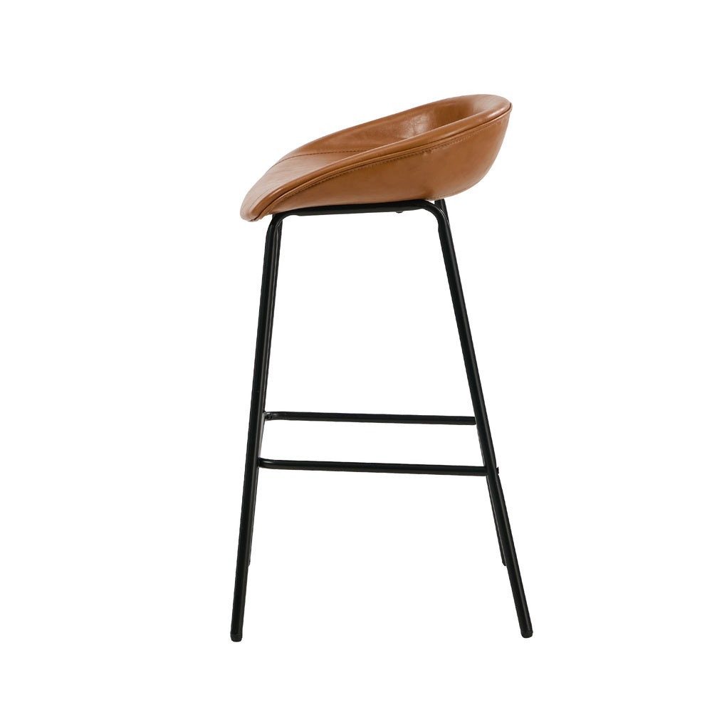 PU Leather Bar Stools Set of 2 Brown | HomeAndLiving - 4