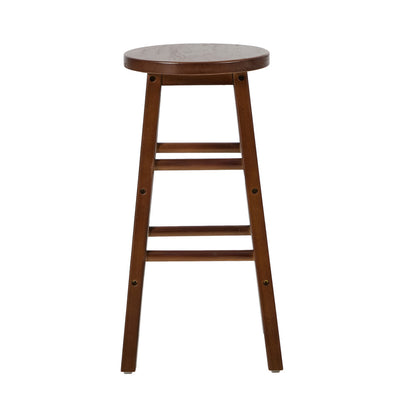Bar Stools Set of 4 Walnut Round Kitchen | HomeAndLiving
