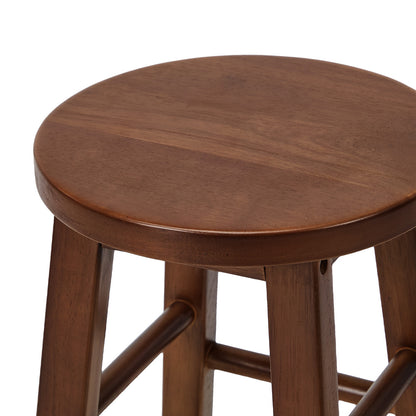 Bar Stools Set of 4 Walnut Round Kitchen | HomeAndLiving