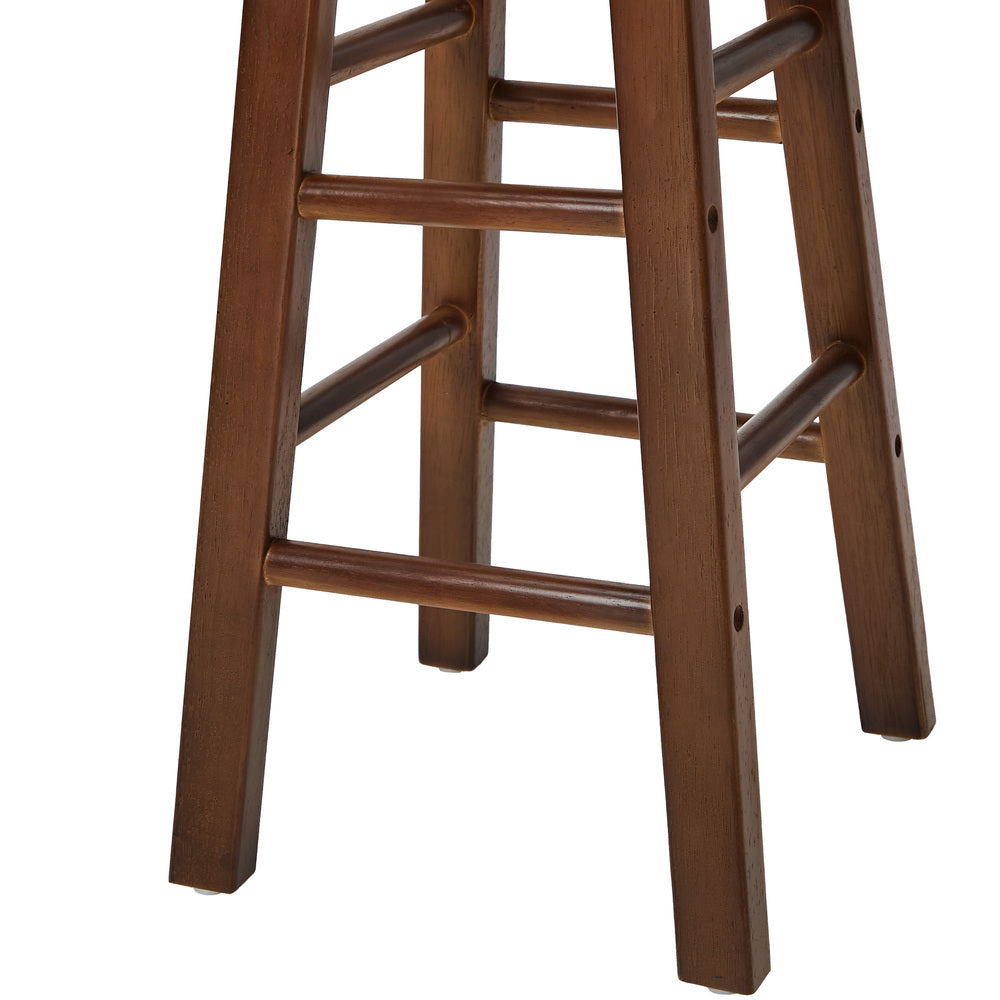 Bar Stools Set of 4 Walnut Round Kitchen | HomeAndLiving