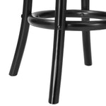 Bar Stool 2pc Kitchen Vintage Rattan Dining Chair Black/Wood