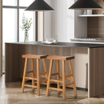 2X Bar Stool Wooden Counter Chairs Natural