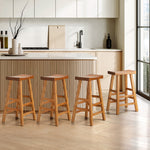 Bar Stools Wooden Counter Chairs Black/Natural