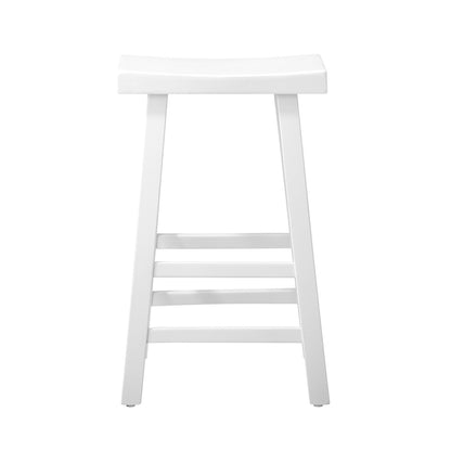 2X Bar Stools Kitchen Stool Wooden Counter Chairs White