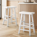 1/2X/4x Bar Stools Kitchen Stool Wooden Counter Chairs White