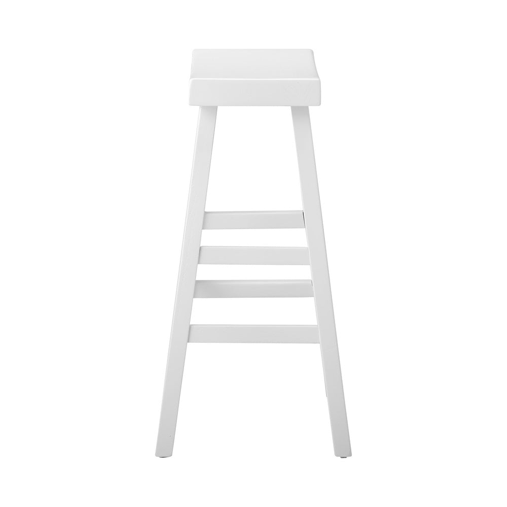 2X Bar Stools Kitchen Stool Wooden Counter Chairs White
