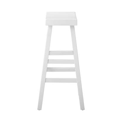 2X Bar Stools Kitchen Stool Wooden Counter Chairs White