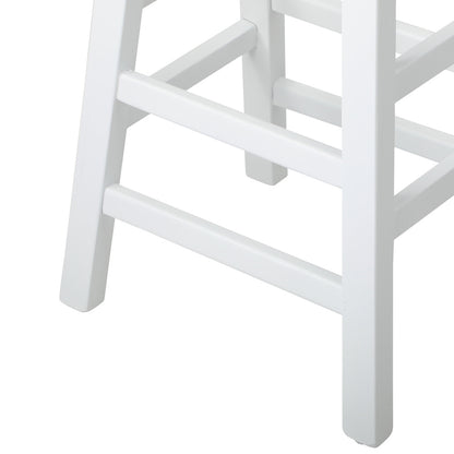 2X Bar Stools Kitchen Stool Wooden Counter Chairs White
