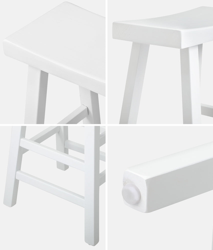 1/2X/4x Bar Stools Kitchen Stool Wooden Counter Chairs White