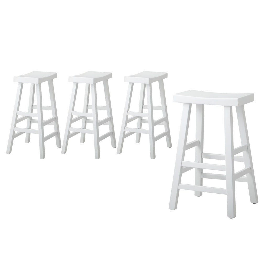 1/2X/4x Bar Stools Kitchen Stool Wooden Counter Chairs White