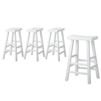 1/2X/4x Bar Stools Kitchen Stool Wooden Counter Chairs White
