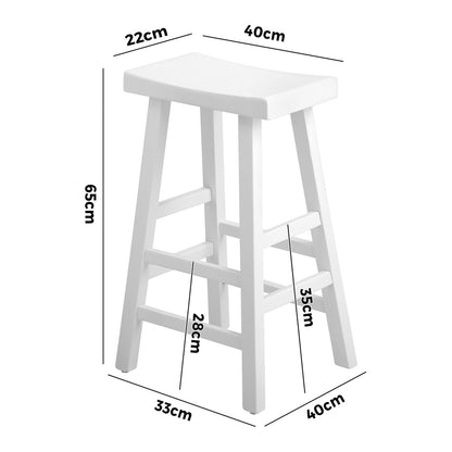 1/2X/4x Bar Stools Kitchen Stool Wooden Counter Chairs White