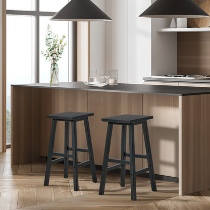 Black Bar Stools Set 2 Kitchen Counter | HomeAndLiving