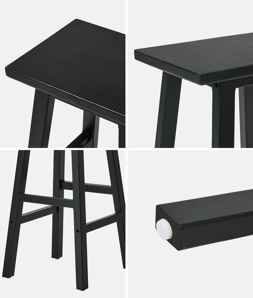 Black Bar Stools Set 2 Kitchen Counter | HomeAndLiving