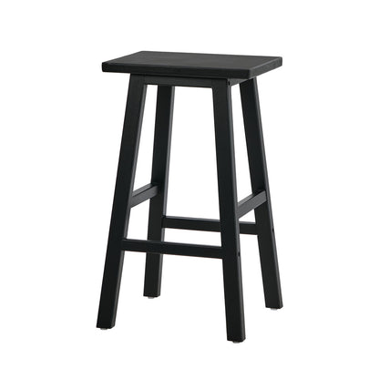 Black Bar Stools Set of 4 Rubber Wood | HomeAndLiving