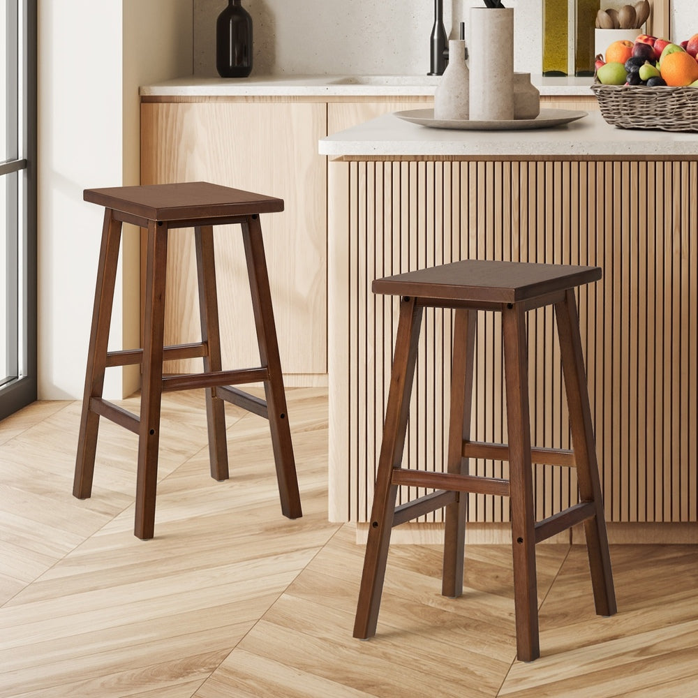 Walnut Bar Stools Kitchen Counter Set 2 | HomeAndLiving