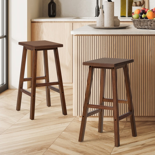 Walnut Bar Stools Kitchen Counter Set 2 | HomeAndLiving