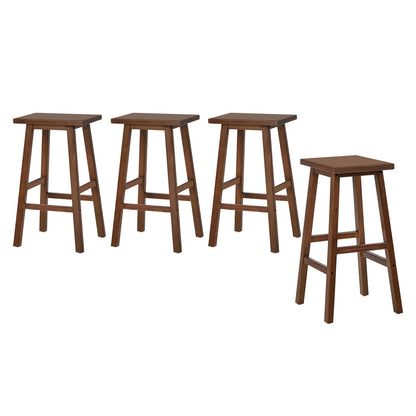 Wooden Bar Stools Set of 4 Walnut | HomeAndLiving