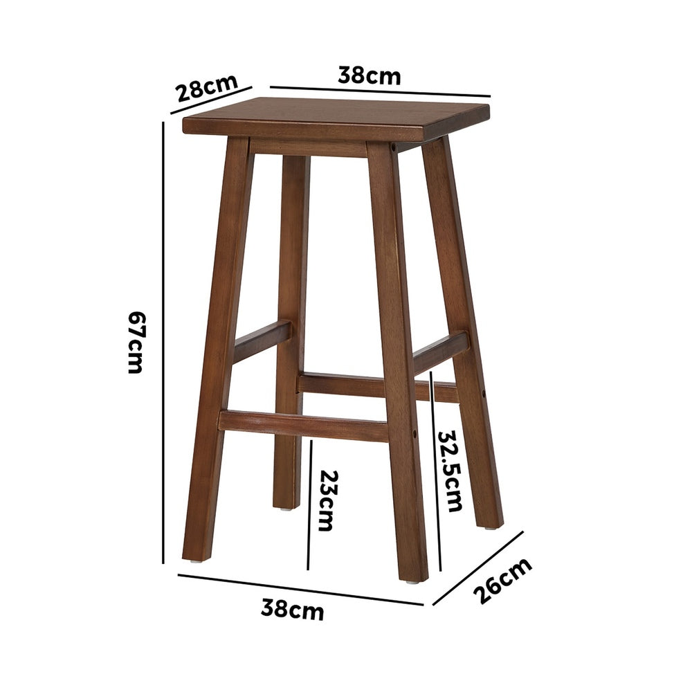 Wooden Bar Stools Set of 4 Walnut | HomeAndLiving