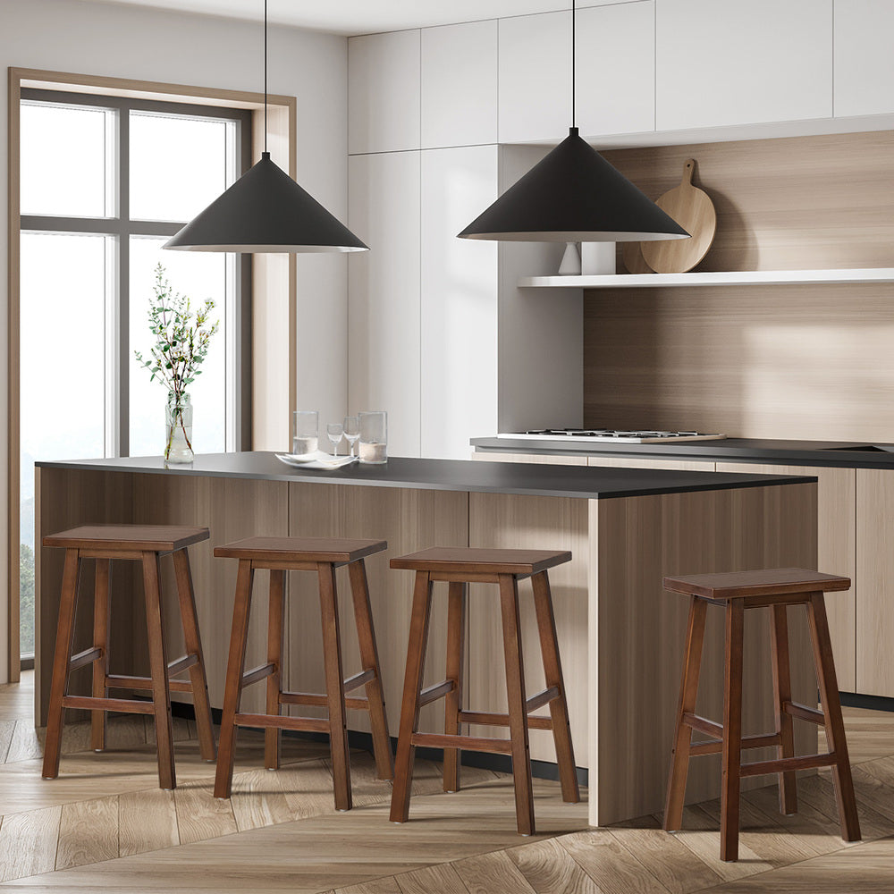 Wooden Bar Stools Set of 4 Walnut | HomeAndLiving