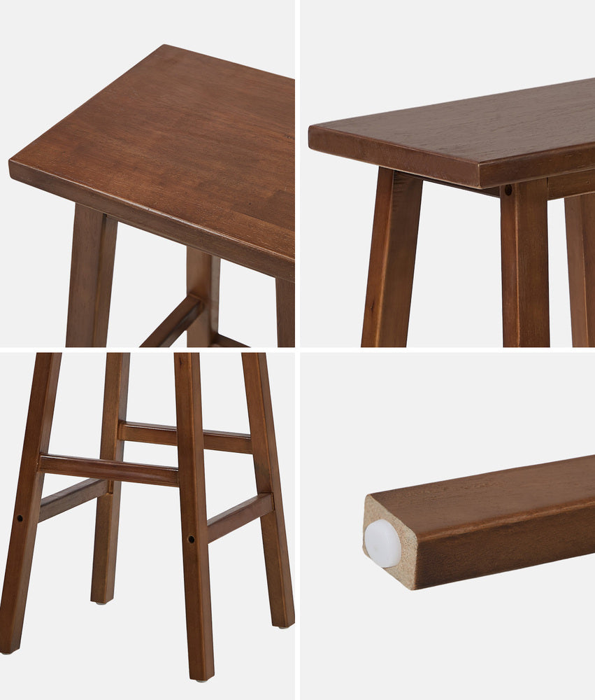 Wooden Bar Stools Set of 4 Walnut | HomeAndLiving