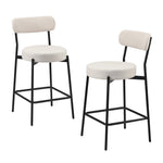 2x/4x Bar Stools Polyester Linen Fabric Beige