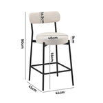 2x/4x Bar Stools Polyester Linen Fabric Beige