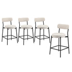 2x/4x Bar Stools Polyester Linen Fabric Beige