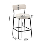 2x/4x Bar Stools Polyester Linen Fabric Beige