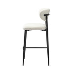 2x/4x Bar Stools Boucle Fabric Black/Natural and White