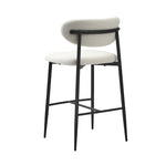 2x/4x Bar Stools Boucle Fabric Black/Natural and White