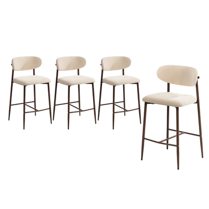 Bar Stool Walnut Boucle 51.5x46x95.5cm