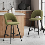 Bar Stools Kitchen Counter Stool Boucle Green/White