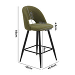 Bar Stools Kitchen Counter Stool Boucle Green/White