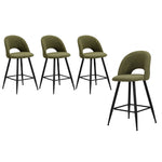 Bar Stools Kitchen Counter Stool Boucle Green/White