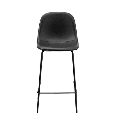 4x Bar Stools Kitchen Dining Chair PU Leather Grey