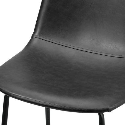 4x Bar Stools Kitchen Dining Chair PU Leather Brown