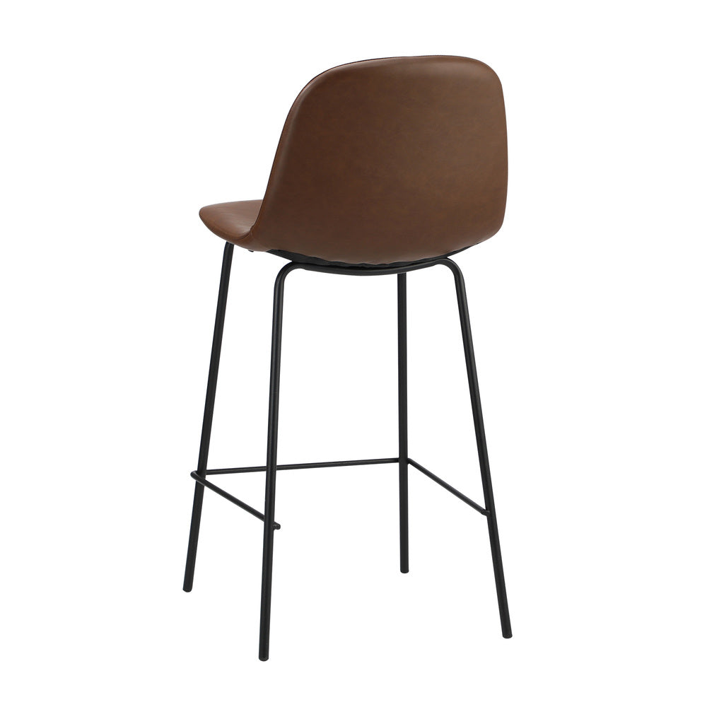 4x Bar Stools Kitchen Dining Chair PU Leather Black