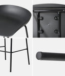 2x Kitchen Bar Stools Dinning Chairs Metal Black