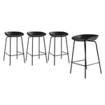 Set of 4 Kitchen Bar Stools Metal Black