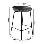 Set of 4 Kitchen Bar Stools Metal Black