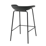 Set of 4 Kitchen Bar Stools Metal Black