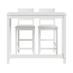 3PCS Bar Table Set Cafe Tables and 2 Stools Natural