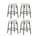 Bar Stools Kitchen Round Stool Boucle Fabric