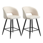 Bar Stools Kitchen Dining Chair Boucle White SURA