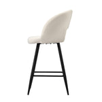 Bar Stools Kitchen Dining Chair Boucle White SURA