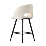 Bar Stools Kitchen Dining Chair Boucle White SURA