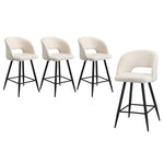 Bar Stools Kitchen Dining Chair Boucle White SURA