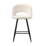 Bar Stools Kitchen Dining Chair Boucle White SURA